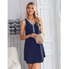 image:imageEkouaer Nightgowns for Women Cotton Night Gowns Tank Night Shirts Sleeveless Sleep Dress Button Sleep Shirts Henley SleepwearNavy Blue