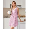 image:imageEkouaer Nightgowns for Women Cotton Night Gowns Tank Night Shirts Sleeveless Sleep Dress Button Sleep Shirts Henley SleepwearPink Floral