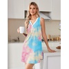 image:imageEkouaer Nightgowns for Women Cotton Night Gowns Tank Night Shirts Sleeveless Sleep Dress Button Sleep Shirts Henley SleepwearPink Tiedye