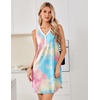 image:imageEkouaer Nightgowns for Women Cotton Night Gowns Tank Night Shirts Sleeveless Sleep Dress Button Sleep Shirts Henley SleepwearPink Tiedye