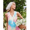image:imageEkouaer Nightgowns for Women Cotton Night Gowns Tank Night Shirts Sleeveless Sleep Dress Button Sleep Shirts Henley SleepwearPink Tiedye