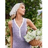 image:imageEkouaer Nightgowns for Women Cotton Night Gowns Tank Night Shirts Sleeveless Sleep Dress Button Sleep Shirts Henley SleepwearPurple Floral