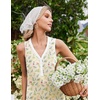 image:imageEkouaer Nightgowns for Women Cotton Night Gowns Tank Night Shirts Sleeveless Sleep Dress Button Sleep Shirts Henley SleepwearYellow Flowers