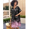 image:imageEkouaer Nightgowns for Women House Dress with Pockets Snap Front House Coat Short Sleeve Duster Moo Moos Sleepwear S3XLBlack Pink Sakura