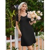 image:imageEkouaer Nightgowns for Women Lace Trim Night Gown Short Sleeve Sleep Shirts Ruffle Sleepwear V Neck Pleated Sleep DressBlack