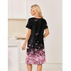 image:imageEkouaer Nightgowns for Women Short Sleeve House Dresses with Pockets Pleated Moo moos Floral Print Mumu DressCherry Blossoms