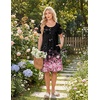 image:imageEkouaer Nightgowns for Women Short Sleeve House Dresses with Pockets Pleated Moo moos Floral Print Mumu DressCherry Blossoms