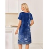 image:imageEkouaer Nightgowns for Women Short Sleeve House Dresses with Pockets Pleated Moo moos Floral Print Mumu DressEthnic Print Blue