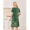 image:imageEkouaer Nightgowns for Women Short Sleeve House Dresses with Pockets Pleated Moo moos Floral Print Mumu DressFloral Green
