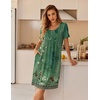 image:imageEkouaer Nightgowns for Women Short Sleeve House Dresses with Pockets Pleated Moo moos Floral Print Mumu DressFloral Green