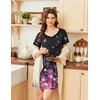 image:imageEkouaer Nightgowns for Women Short Sleeve Sleep Shirts V Neck Nightshirts Soft Sleepshirt Caual T Shirt SleepdressCherry Blossoms