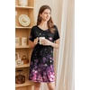 image:imageEkouaer Nightgowns for Women Short Sleeve Sleep Shirts V Neck Nightshirts Soft Sleepshirt Caual T Shirt SleepdressCherry Blossoms