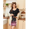 image:imageEkouaer Nightgowns for Women Short Sleeve Sleep Shirts V Neck Nightshirts Soft Sleepshirt Caual T Shirt SleepdressCherry Blossoms Pink
