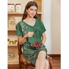 image:imageEkouaer Nightgowns for Women Short Sleeve Sleep Shirts V Neck Nightshirts Soft Sleepshirt Caual T Shirt SleepdressFloral Green