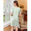 image:imageEkouaer Nightgowns for Women Short Sleeve Sleep Shirts V Neck Nightshirts Soft Sleepshirt Caual T Shirt SleepdressFloral Light Green