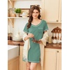image:imageEkouaer Nightgowns for Women Short Sleeve Sleep Shirts V Neck Nightshirts Soft Sleepshirt Caual T Shirt SleepdressMedium Green