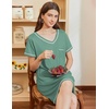image:imageEkouaer Nightgowns for Women Short Sleeve Sleep Shirts V Neck Nightshirts Soft Sleepshirt Caual T Shirt SleepdressMedium Green