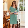image:imageEkouaer Nightgowns for Women Short Sleeve Sleep Shirts V Neck Nightshirts Soft Sleepshirt Caual T Shirt SleepdressMedium Green