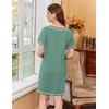 image:imageEkouaer Nightgowns for Women Short Sleeve Sleep Shirts V Neck Nightshirts Soft Sleepshirt Caual T Shirt SleepdressMedium Green