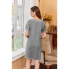 image:imageEkouaer Nightgowns for Women Short Sleeve Sleep Shirts V Neck Nightshirts Soft Sleepshirt Caual T Shirt SleepdressMedium Grey