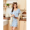 image:imageEkouaer Nightgowns for Women Short Sleeve Sleep Shirts V Neck Nightshirts Soft Sleepshirt Caual T Shirt SleepdressMoon Star