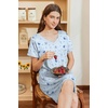 image:imageEkouaer Nightgowns for Women Short Sleeve Sleep Shirts V Neck Nightshirts Soft Sleepshirt Caual T Shirt SleepdressMoon Star
