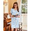 image:imageEkouaer Nightgowns for Women Short Sleeve Sleep Shirts V Neck Nightshirts Soft Sleepshirt Caual T Shirt SleepdressMoon Star