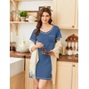 image:imageEkouaer Nightgowns for Women Short Sleeve Sleep Shirts V Neck Nightshirts Soft Sleepshirt Caual T Shirt SleepdressNavy