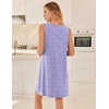 image:imageEkouaer Nightgowns for Women Sleeveless Sleep Shirt Tank Night Gown V Neck Chemise Pleated Night Shirt Soft Sleep DressFloral Purple