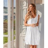 image:imageEkouaer Nightgowns for Women Sleeveless Sleep Shirt Tank Night Gown V Neck Chemise Pleated Night Shirt Soft Sleep DressFloral White