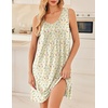 image:imageEkouaer Nightgowns for Women Sleeveless Sleep Shirt Tank Night Gown V Neck Chemise Pleated Night Shirt Soft Sleep DressFloral Yellow