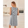 image:imageEkouaer Nightgowns for Women Sleeveless Sleep Shirt Tank Night Gown V Neck Chemise Pleated Night Shirt Soft Sleep DressGray Floral