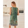 image:imageEkouaer Nightgowns for Women Sleeveless Sleep Shirt Tank Night Gown V Neck Chemise Pleated Night Shirt Soft Sleep DressGreen Floral