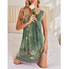 image:imageEkouaer Nightgowns for Women Sleeveless Sleep Shirt Tank Night Gown V Neck Chemise Pleated Night Shirt Soft Sleep DressGreen Floral