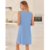 image:imageEkouaer Nightgowns for Women Sleeveless Sleep Shirt Tank Night Gown V Neck Chemise Pleated Night Shirt Soft Sleep DressLight Blue