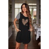 image:imageEkouaer Nightgowns for Women Soft Sleep Shirts with Pockets Short Sleeves Printed Crewneck NightshirtBlack Leopard