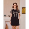 image:imageEkouaer Nightgowns for Women Soft Sleep Shirts with Pockets Short Sleeves Printed Crewneck NightshirtBlack Leopard Bowknot