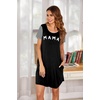 image:imageEkouaer Nightgowns for Women Soft Sleep Shirts with Pockets Short Sleeves Printed Crewneck NightshirtBlack Mama