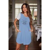 image:imageEkouaer Nightgowns for Women Soft Sleep Shirts with Pockets Short Sleeves Printed Crewneck NightshirtBlue Moon Elephant