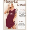 image:imageEkouaer Nightgowns for Women Soft Sleep Shirts with Pockets Short Sleeves Printed Crewneck NightshirtPink Coffee