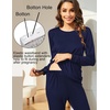 image:imageEkouaer Nursing Pajama Set Long Sleeve Maternity Clothes Labor Pregnancy Pjs Breastfeeding Thermal Underwear SleepwearNavy Blue
