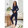 image:imageEkouaer Nursing Pajama Set Long Sleeve Maternity Clothes Labor Pregnancy Pjs Breastfeeding Thermal Underwear SleepwearNavy Blue
