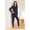 image:imageEkouaer Nursing Pajama Set Long Sleeve Maternity Clothes Labor Pregnancy Pjs Breastfeeding Thermal Underwear SleepwearNavy Blue