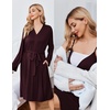image:imageEkouaer Nursing gown and Robe Set Delivery Nightgown Maternity Pajamas Hospital Pregnancy Clothes Dark Burgundy Large