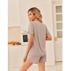 image:imageEkouaer Pajama Set for Women Bamboo Viscose Pjs Set Ultra Soft Short Sleeve Sleepwear 2 Piece Lounge Sets SXXLKhaki