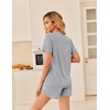 image:imageEkouaer Pajama Set for Women Bamboo Viscose Pjs Set Ultra Soft Short Sleeve Sleepwear 2 Piece Lounge Sets SXXLLight Grey