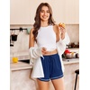 image:imageEkouaer Pajama Shorts for Women 2026 Soft Sleep Shorts Casual Lounge Shorts Comfy Pj Bottoms with PocketsDark Grey and Navy