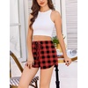 image:imageEkouaer Pajama Shorts for Women 2026 Soft Sleep Shorts Casual Lounge Shorts Comfy Pj Bottoms with PocketsRed Plaid