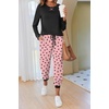 image:imageEkouaer Pajamas For Women Comfy Long Sleeve Jogger Set Lounge Pjs Set With PocketsLove Print