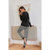 image:imageEkouaer Pajamas For Women Comfy Long Sleeve Jogger Set Lounge Pjs Set With PocketsStripe Black